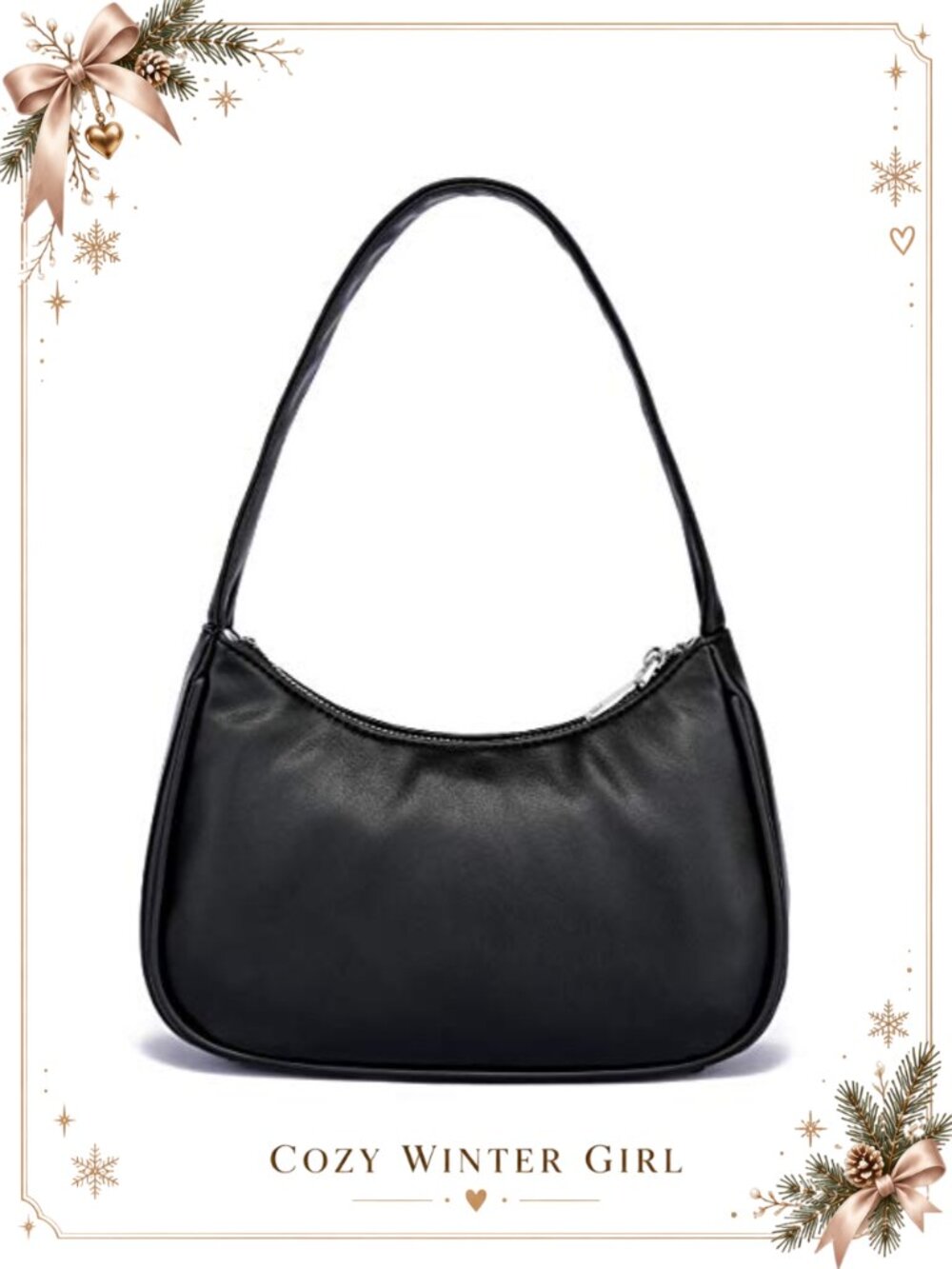 Vegan Leather Shoulder Bag Y2K Small Clutch 90s Purse